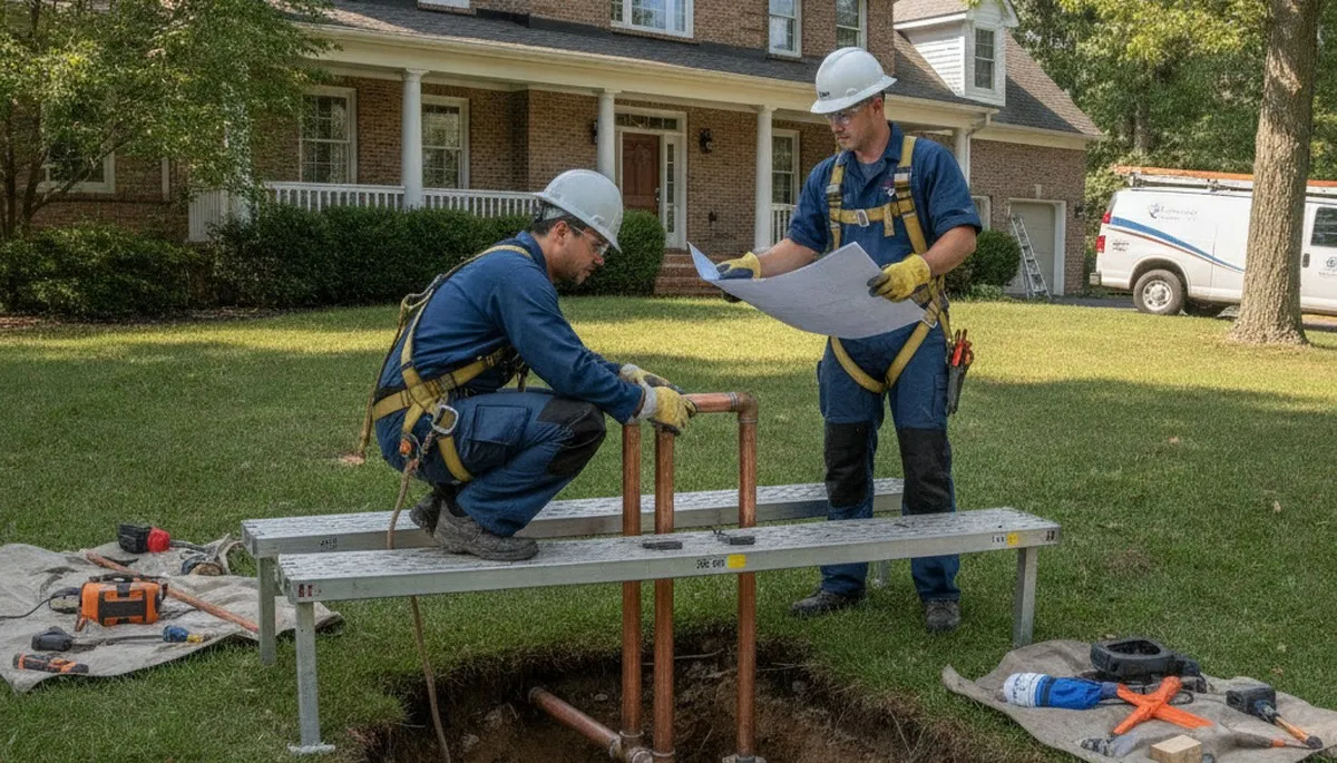 Buffalo, NY plumber repairing a plumbing issue for a residential service call
