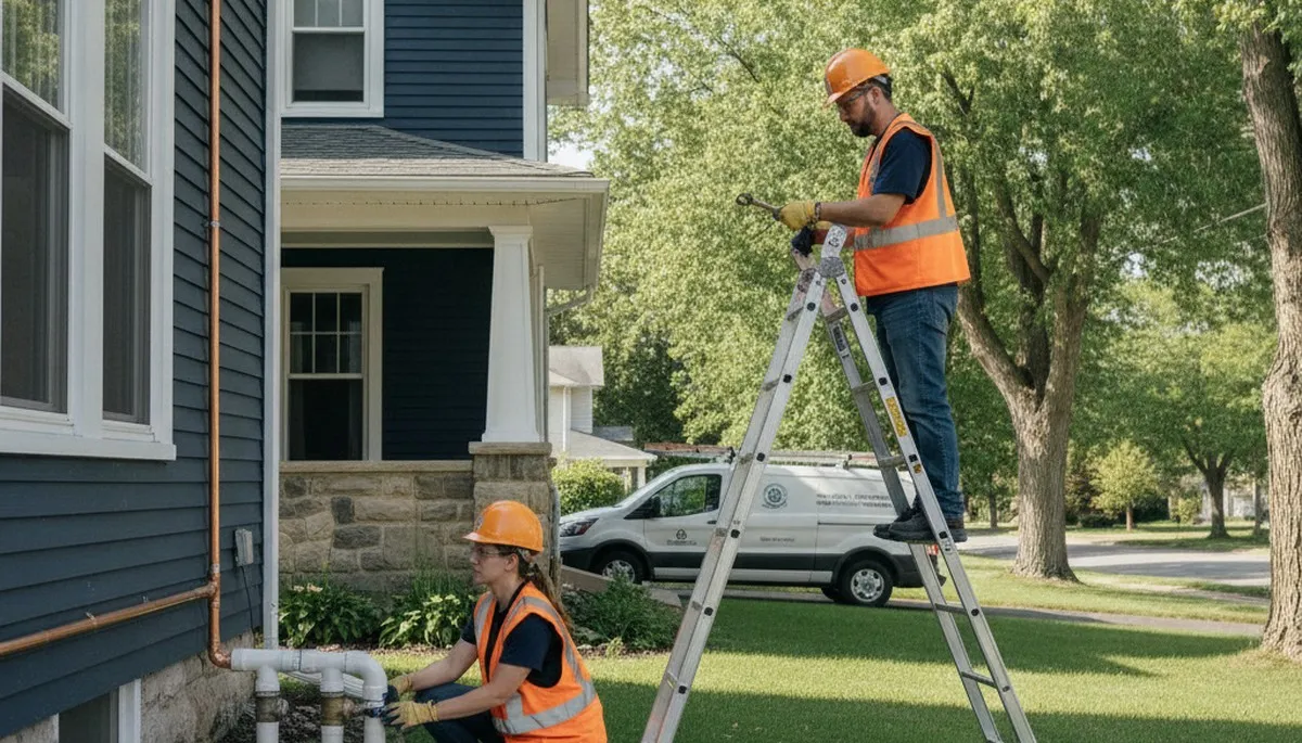 Buffalo, NY plumber repairing a residential pipe for emergency plumbing service