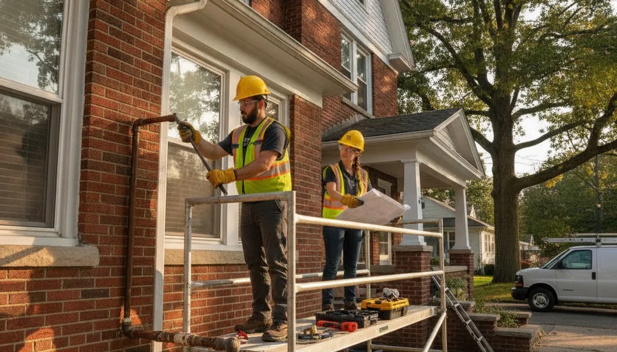 Plumber repairing a pipe in Buffalo, NY, for plumbing repair services