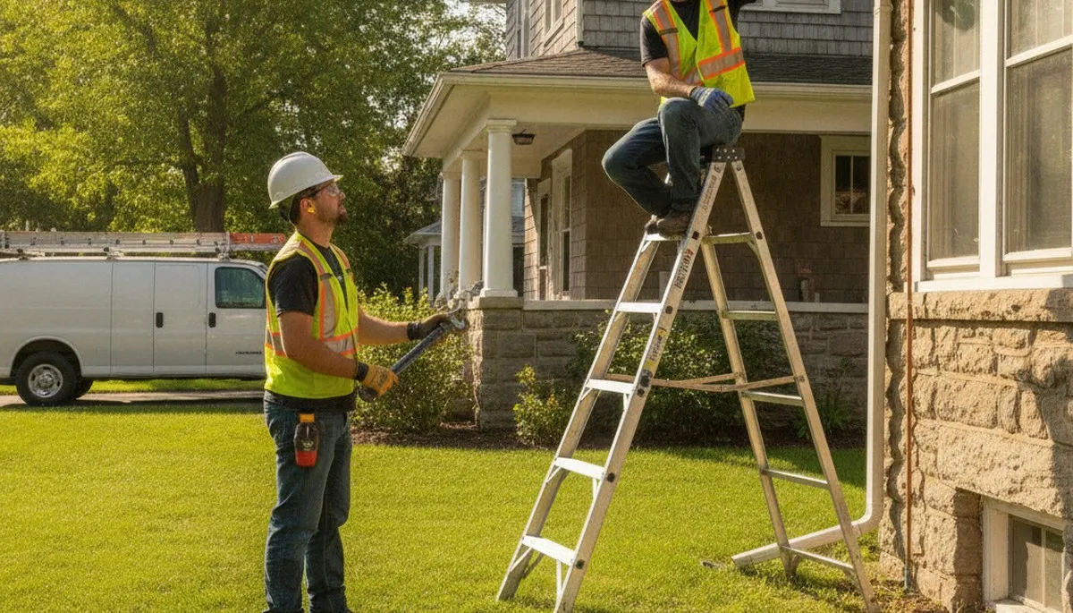 Plumber repairing a pipe in Buffalo, NY for residential plumbing service