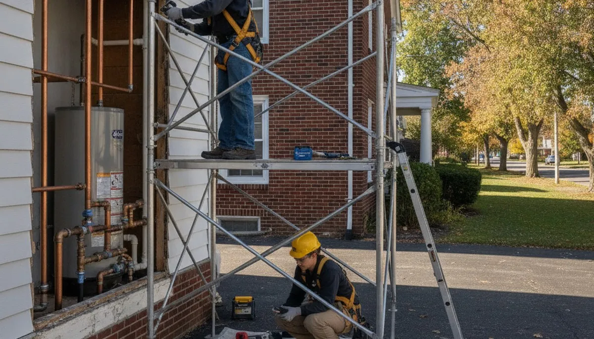 Buffalo, NY plumber repairing a residential pipe for plumbing service