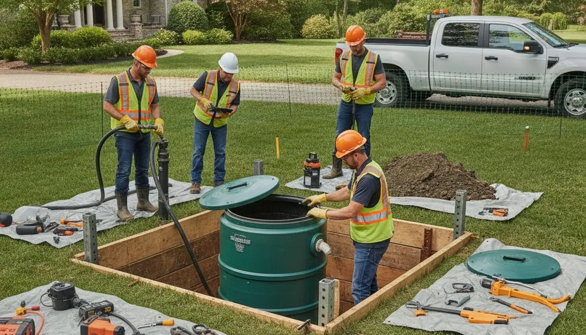 Buffalo, NY plumber repairing a septic system for a Buffalo home after freeze damage
