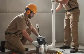 Sump pump installation for Buffalo, NY homes by On Call Plumbers to prevent basement flooding